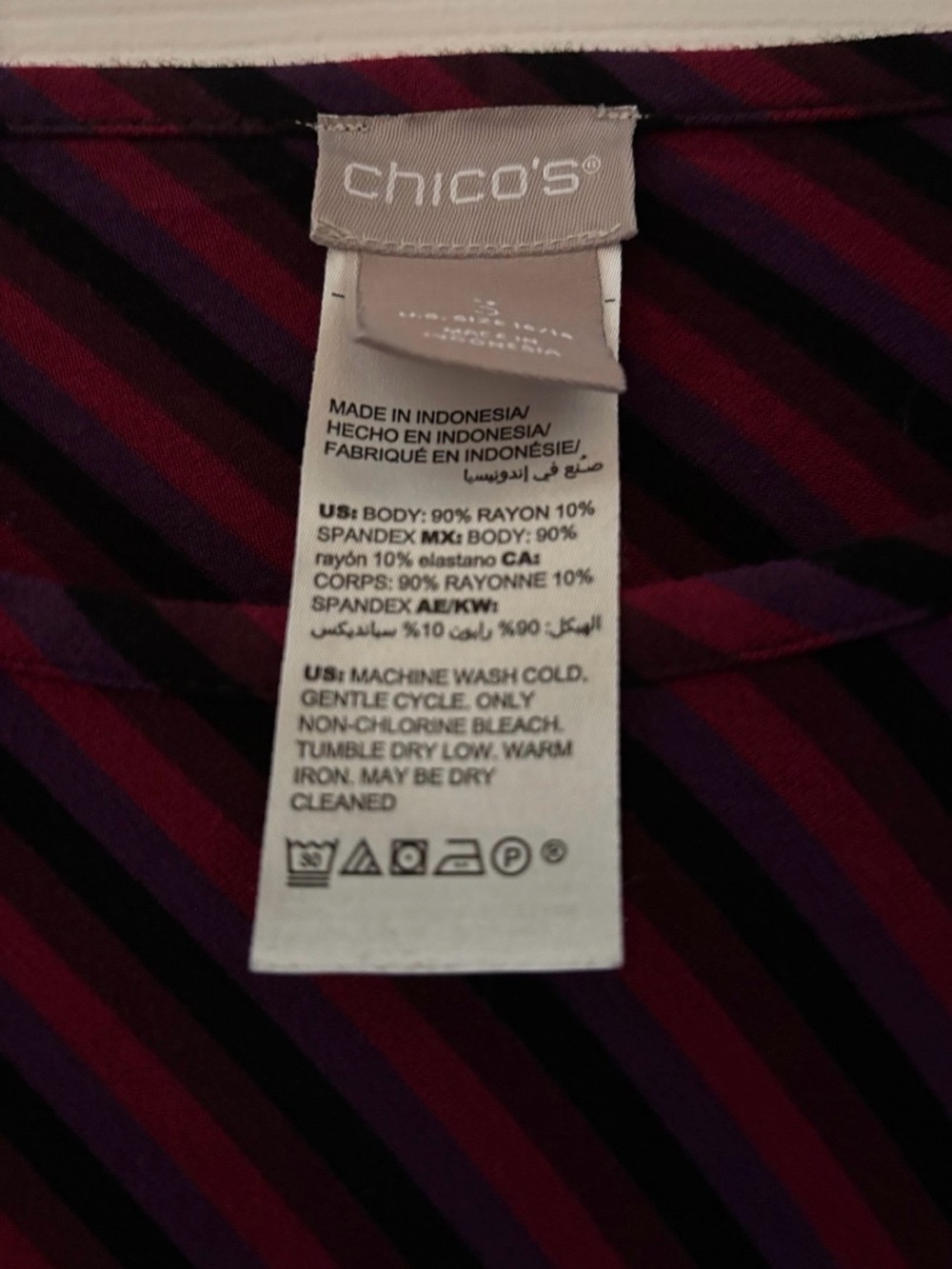 Chico's Striped Asymmetrical Striped Long Sleeve Dress (16/18-XL) - Picture 3 of 7